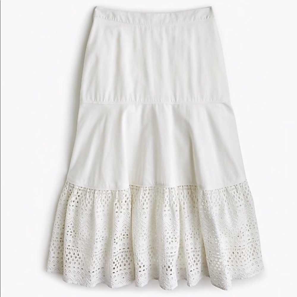J. Crew white eyelet skirt size 2